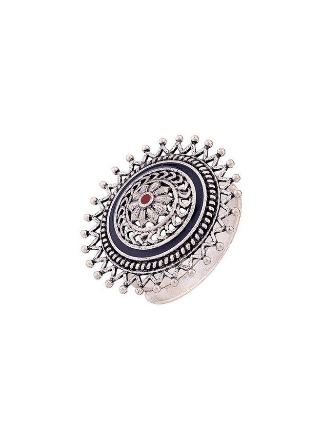 VOYLLA Mandala Multi-Colour Ring for Women|Oxidised Ring For Women|Adjustable Ring|Gift For Women| - Image 1