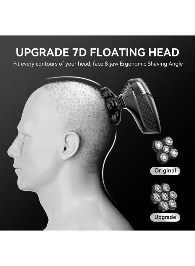kensen 7D Head Shavers for Bald Men - 5 in 1 kensen Electric Head Hair Shaver, Head Electric Razor with Nose Hair & Beard Trimmer Cordless Rechargeable IPX6 Waterproof Wet Dry LED Display Gifts Travel Case - Image 2