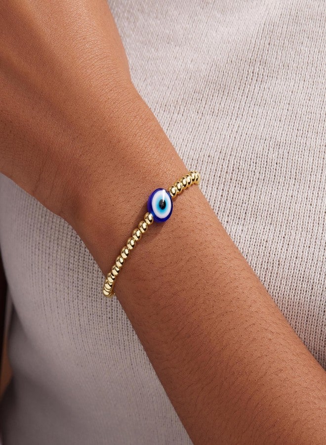 Poxtex أساور ذهبية للنساء، غير قابلة للتلف، أساور أنيقة قابلة للتكديس، أساور مطلية بالذهب قابلة للتكديس مع خرز، مشبك ورق كوبي، حبل ثعبان، سلسلة يد، هدايا مجوهرات للنساء - Image 3