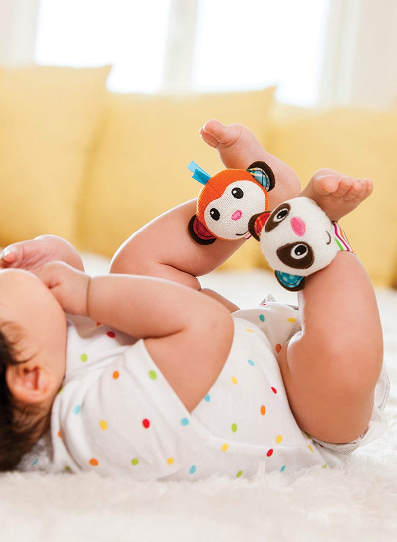 DURKU Grip handled Baby Foot finder Socks, Adorable Animal Characters Perfect for Sensory Development and Safe for 0-9 Month Infant Toddlers Boy Girl - Image 3