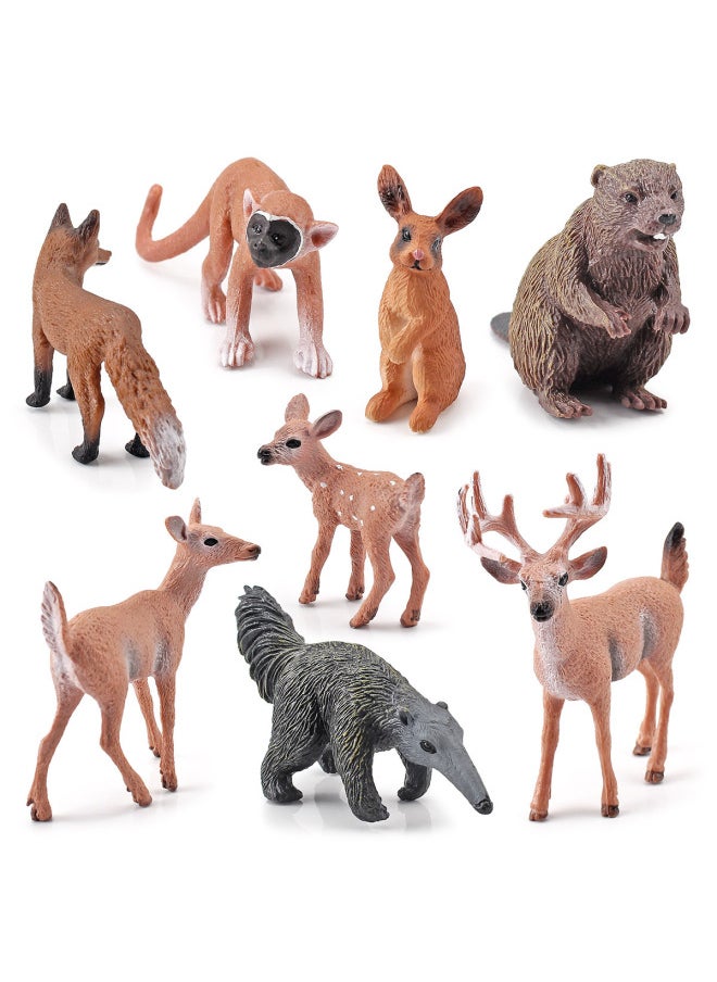 Generic - Export Simulation Forest Animal Model Beaver Anteater Squirrel Monkey Rabbit White-tailed Deer Small Fox Toy-Color:M4038 Male White-tailed Deer 34g - Image 1