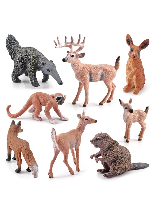 Generic - Export Simulation Forest Animal Model Beaver Anteater Squirrel Monkey Rabbit White-tailed Deer Small Fox Toy-Color:M4038 Male White-tailed Deer 34g - Image 1
