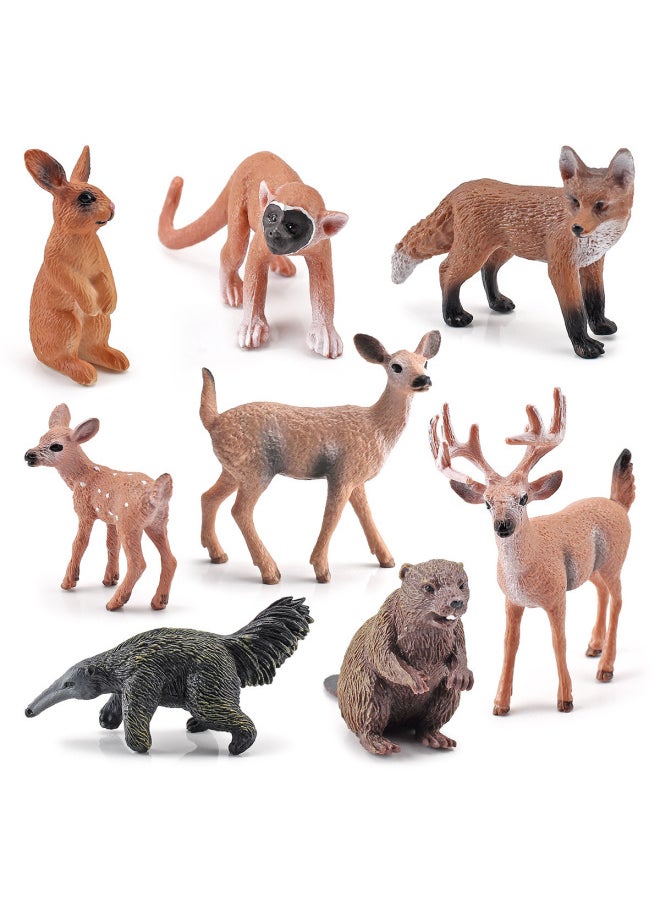 Generic - Export Simulation Forest Animal Model Beaver Anteater Squirrel Monkey Rabbit White-tailed Deer Small Fox Toy-Color:M4038 Male White-tailed Deer 34g - Image 1