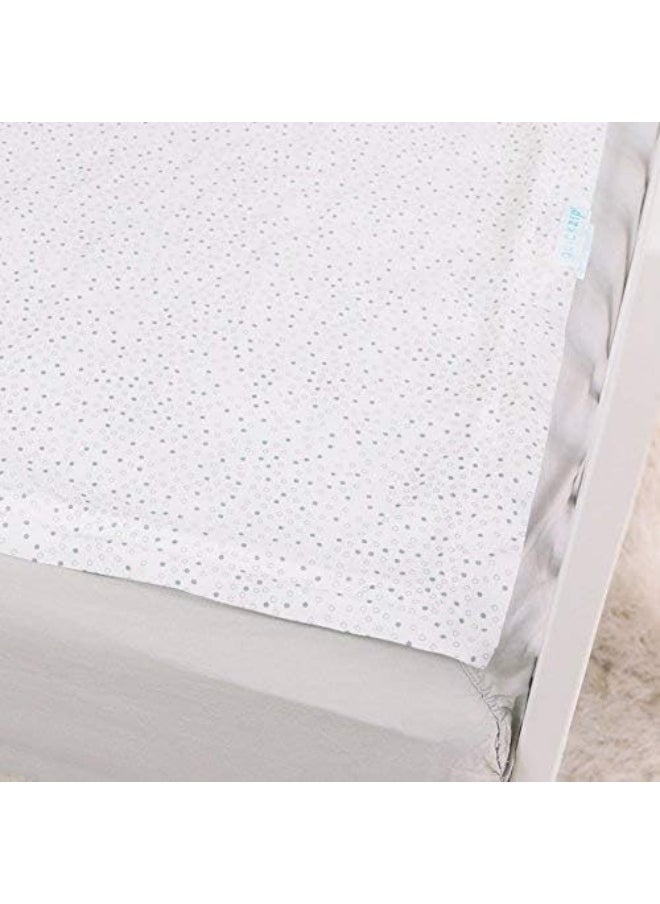 QUICKZIP - QuickZip Crib Extra Zip-On Sheet (SecureFit Wraparound Base Not Included) - Faster, Safer, Easier Baby Crib Sheets - Gray Dot 100% Cotton - Fits All Standard Crib Mattresses - Image 1