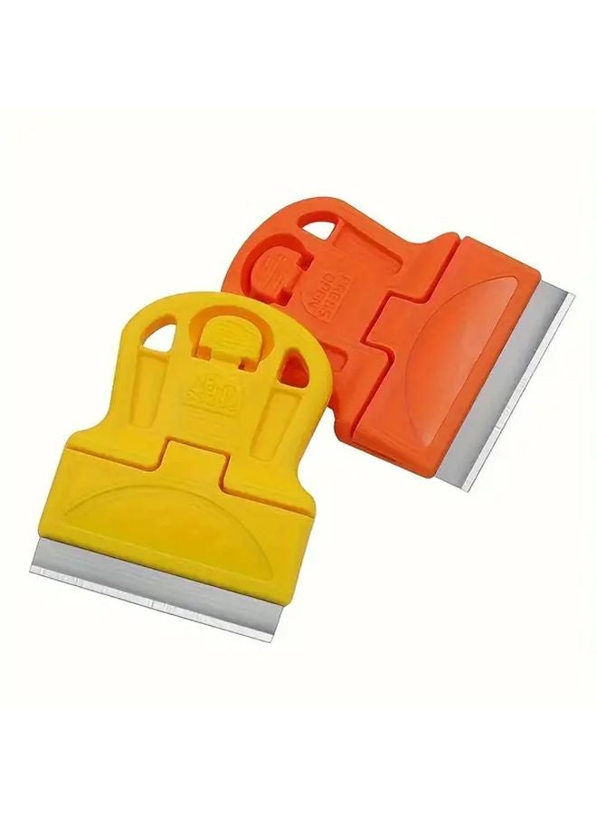 Orange Razor Blade Scraper Removes Stickers Decals Glue Paint From Glass And Car Windows - Image 2