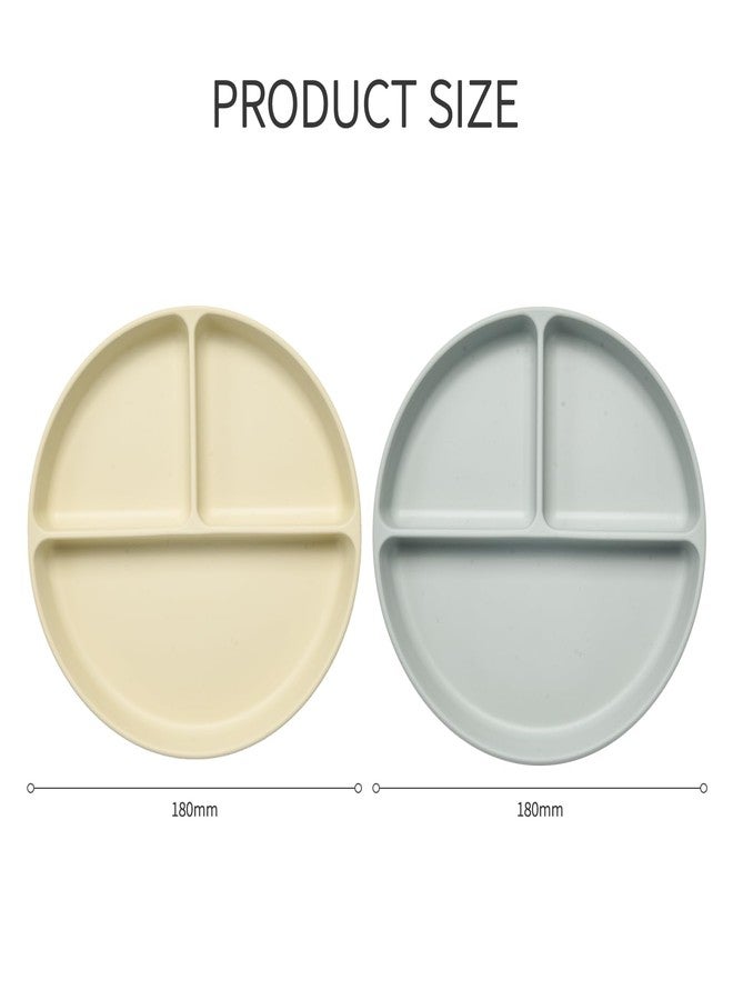 Imagination Junction Unbreakable Divided Plates for Kids Adults 7 Inch 2Pcs，Round Portion Control Plate,3 Compartment Plates With Dividers - Image 2
