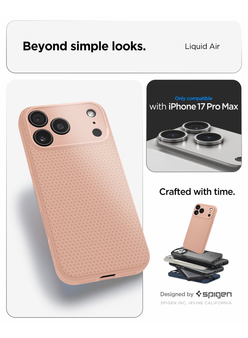 Spigen Liquid Air iPhone 17 Pro Max Case Cover (2025) - Rose Titanium - Image 2