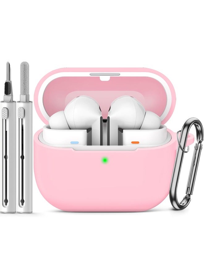 SJet Samsung Galaxy Buds 3 & Pro Case Cover with Cleaner Kit, Soft Silicone Case with Carabiner(Pink) - Image 1