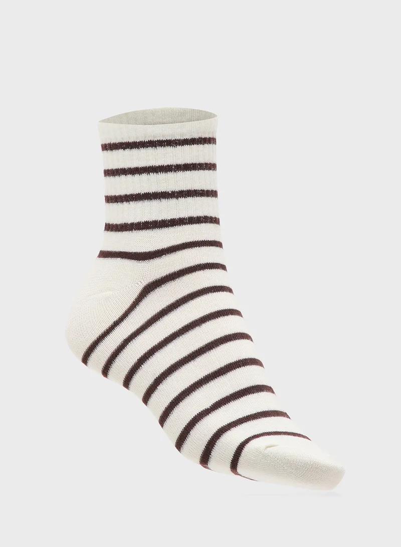 Ginger 3PK Stripe Crew Socks