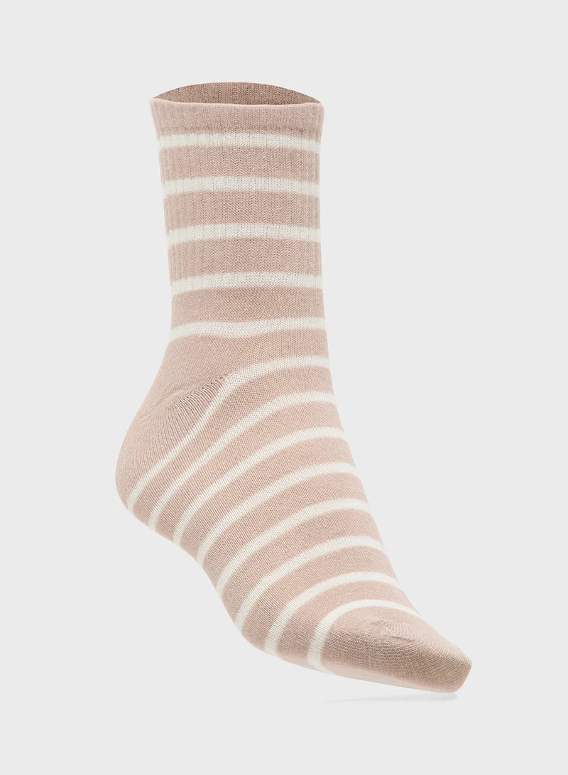 جينجر 3PK Stripe Crew Socks