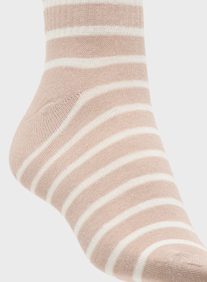 Ginger 3PK Stripe Crew Socks