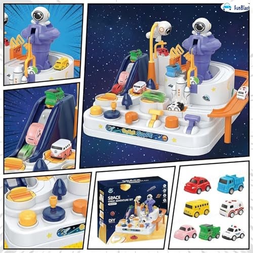 FunBlast Urban Adventure Car Track Toy for Kids – DIY Urban Track Set with Truck & Mini Cars, City Rescue Preschool Educational Track Toys for 3+ Year Old Boys Girls - Image 3