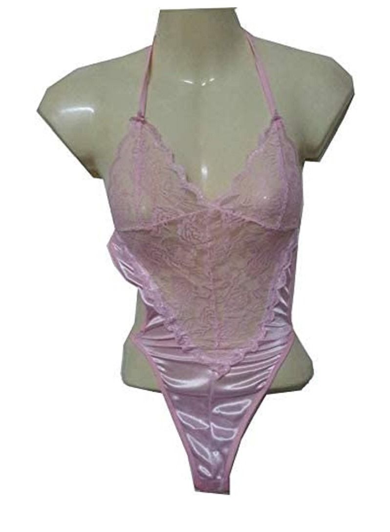 Floral Lace Satin DuDou Costume Nightwear Jumpsuit 