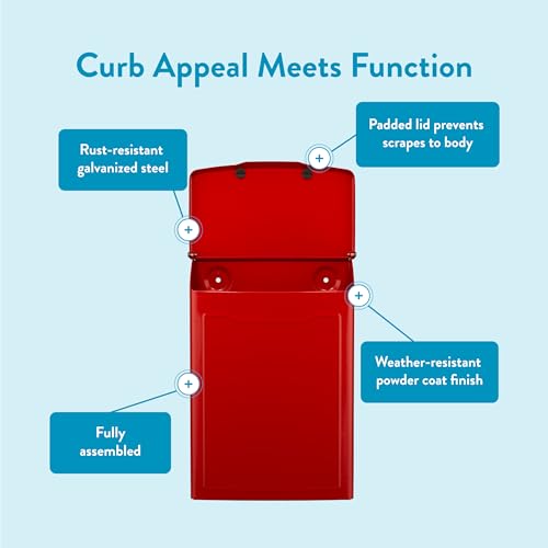 Architectural Mailboxes 2681R Marina Wall Mount Mailbox, Small, Red - Image 4