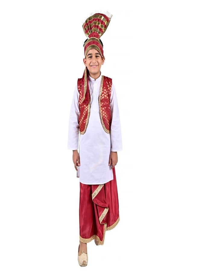 DESI ANDAAZ Punjabi Costume Dress Folk Dance Boys Set of 4(Kurta,Lungi,Jacket& Turra) Indian State Giddha Baisakhi Bhangra Dance Dress for Kids - Image 1