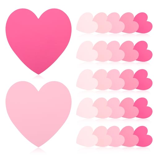 MSHUNKEJI 150 Pcs Heart Index Cards - Pink, 3x3 Colored Note Cards for School, Learning, Office, Games - Image 1