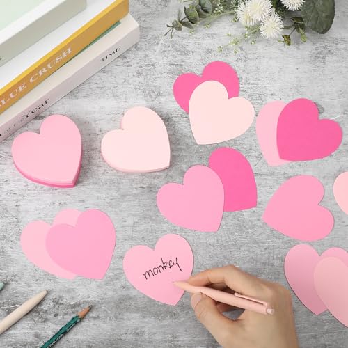 MSHUNKEJI 150 Pcs Heart Index Cards - Pink, 3x3 Colored Note Cards for School, Learning, Office, Games - Image 3