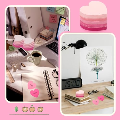MSHUNKEJI 150 Pcs Heart Index Cards - Pink, 3x3 Colored Note Cards for School, Learning, Office, Games - Image 5