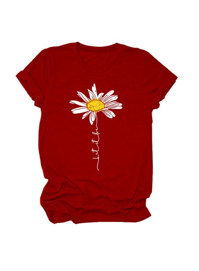 Women's Vintage Floral T Shirt Boho Wildflower Graphic Loose Tees Short Sleeve Casual Tops - Image 1