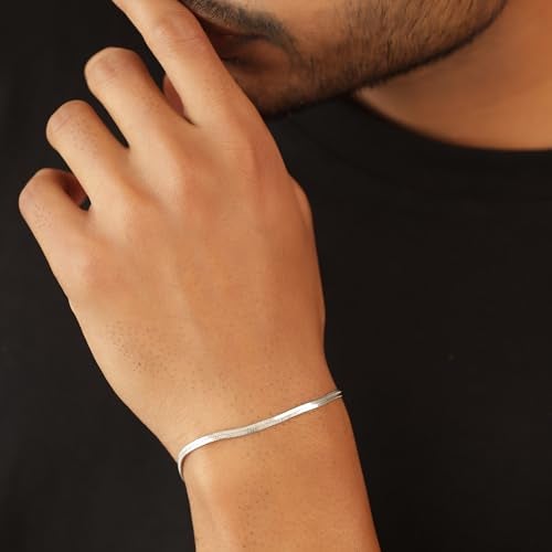 MILLER Stainless Steel Chain Hand Bracelet for Man - Gift Stylish Mens Bracelet Anti-Tarnish Waterproof Jewelry Accessories Bracelets | Gifts for Mens & Boys (Snake Silver - 3mm) - Image 3