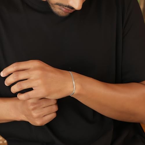 MILLER Stainless Steel Chain Hand Bracelet for Man - Gift Stylish Mens Bracelet Anti-Tarnish Waterproof Jewelry Accessories Bracelets | Gifts for Mens & Boys (Snake Silver - 3mm) - Image 4