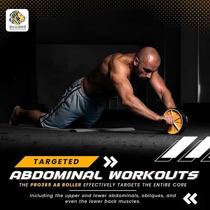 PRO365 Double Ab Wheel Roller Core Abdominal Workout With Knee Mat (Random Color) - Image 3