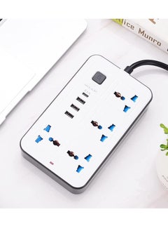 TYCOM Tycom Power Strip Surge Protector with USB- Extension Cord Flat Plug with Widely 4 AC Outlet and 3 USB 1 Type C, Small Desktop Station with 6 ft Power Cord, Compact Socket (GK-A37-WHT)  - Image 1