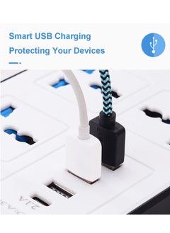 TYCOM Tycom Power Strip Surge Protector with USB- Extension Cord Flat Plug with Widely 4 AC Outlet and 3 USB 1 Type C, Small Desktop Station with 6 ft Power Cord, Compact Socket (GK-A37-WHT)  - Image 5