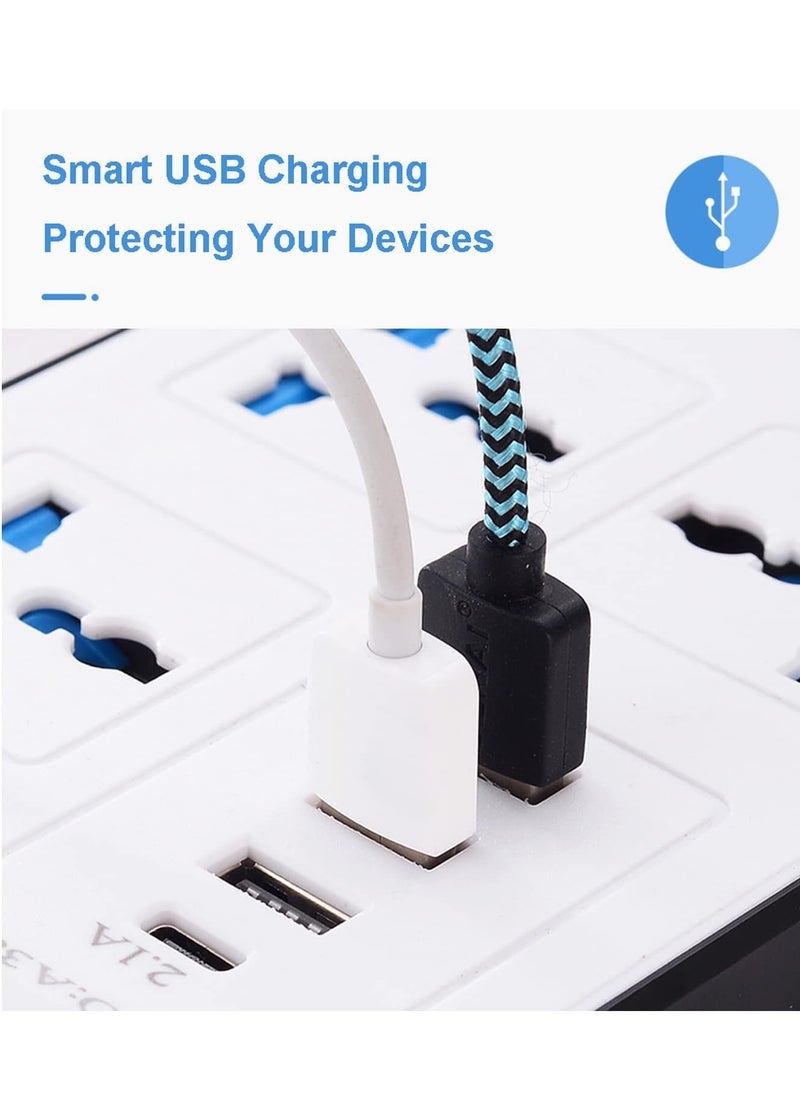 TYCOM - Tycom Power Strip Surge Protector with USB- Extension Cord Flat Plug with Widely 4 AC Outlet and 3 USB 1 Type C, Small Desktop Station with 6 ft Power Cord, Compact Socket (GK-A37-WHT) - Image 1