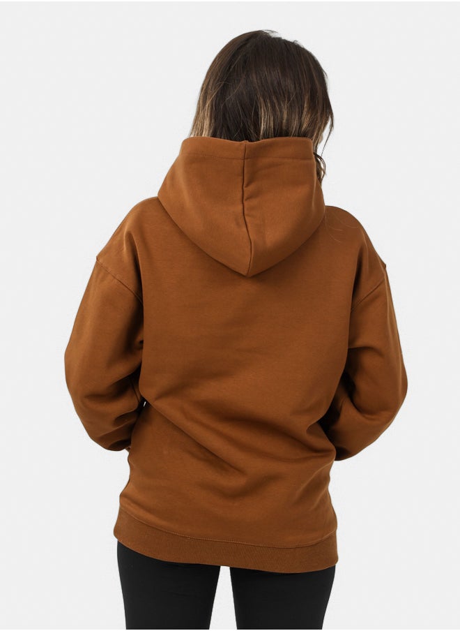 SHECHICK - SheChick Iconic Brown Over Sized Hoodie - Image 1