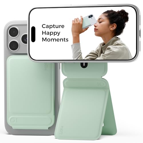 MOFT Phone Tripod Stand Selfie Stick for iPhone MultiAngles iPhone Stand Lightweight Portable Phone Holder Strong Magnets MOVAS Vegan Leather Travel Essentials Peppermint Without Card Slot - Image 1