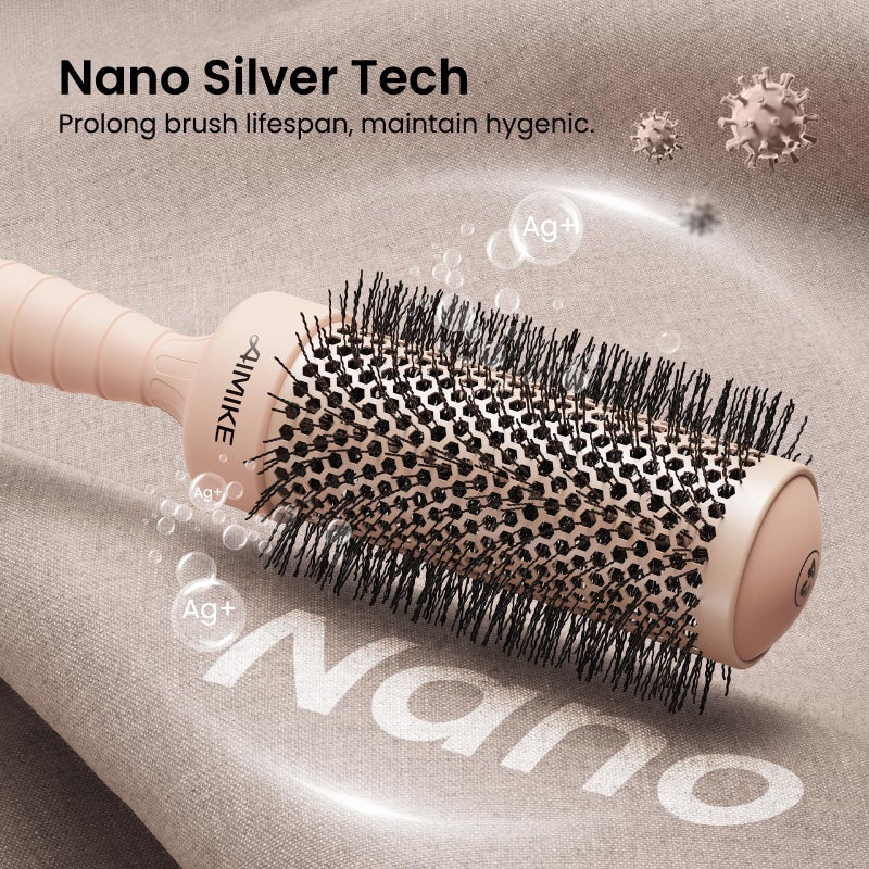 AIMIKE Round Brush for Blow Out, Medium Round Hair Brush w/Nano Ion Thermal Ceramic Tech, Professional RoundBrush for Blow Drying & Styling, Maximum Volume and Shine, Barrel 1.7 inch - Image 3
