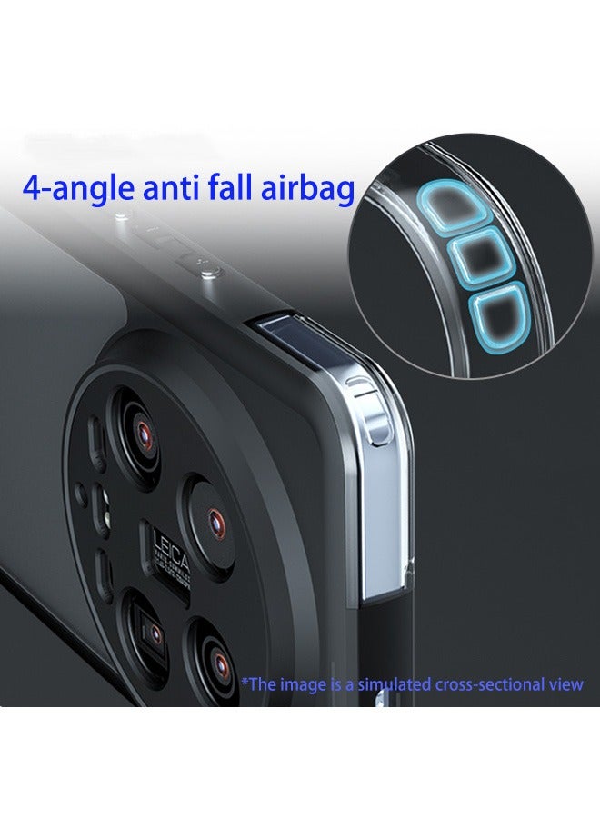 الدخن 14 ultra5g حالة الهاتف المحمول ، ماتي شفافة مرة أخرى حماية رقيقة جدا حالة الهاتف المحمول ، ومكافحة بصمات الأصابع ، ومكافحة السقوط حماية الدخن 14 ultra5g حالة الهاتف المحمول ( أسود ) - Image 4