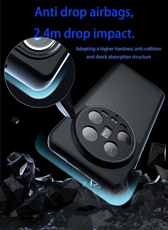 الدخن 14 ultra5g حالة الهاتف المحمول ، ماتي شفافة مرة أخرى حماية رقيقة جدا حالة الهاتف المحمول ، ومكافحة بصمات الأصابع ، ومكافحة السقوط حماية الدخن 14 ultra5g حالة الهاتف المحمول ( أسود ) - Image 2