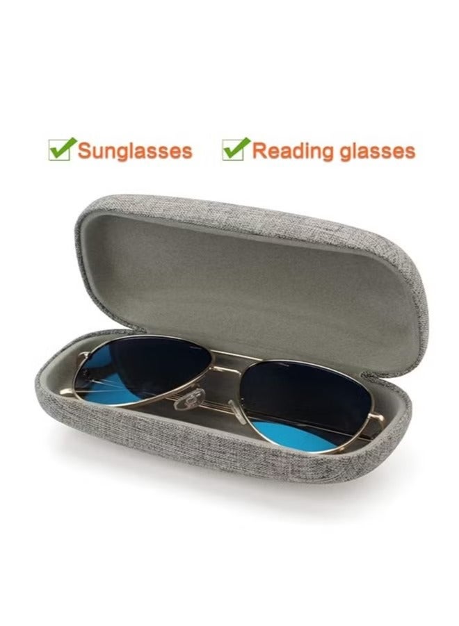 حافظة نظارات صلبة من أقمشة الكتان حافظة نظارات شمسية كبيرة موجزة - Image 2