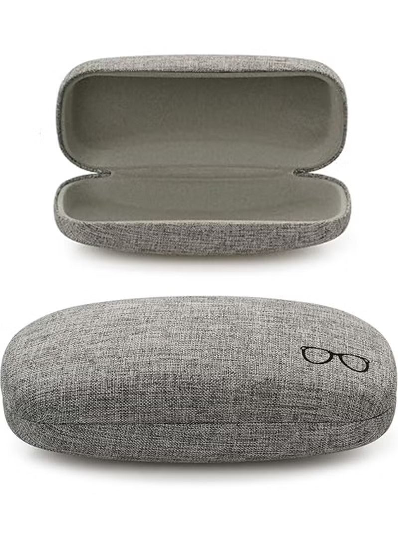حافظة نظارات صلبة من أقمشة الكتان حافظة نظارات شمسية كبيرة موجزة - Image 1