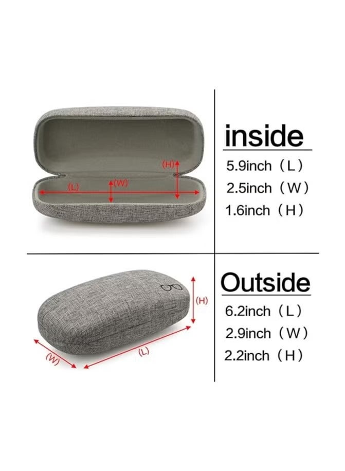 حافظة نظارات صلبة من أقمشة الكتان حافظة نظارات شمسية كبيرة موجزة - Image 3