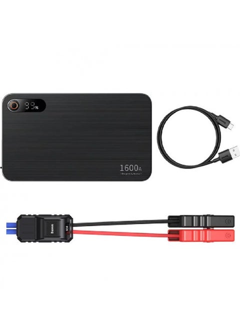 1600 MAh Power Bank and Car Player  Black