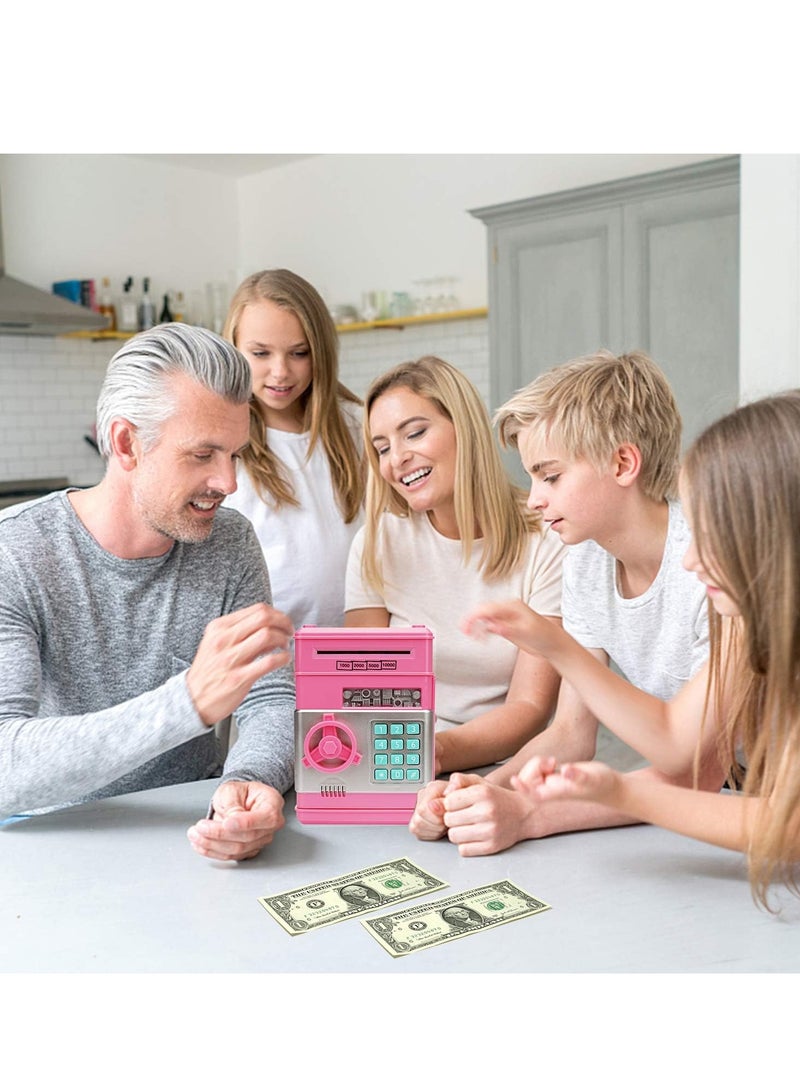 ELTRAZONE Adevena Pink Mini ATM Piggy Bank - Password-Protected Electronic Cash and Coin Saver for Kids - Image 2
