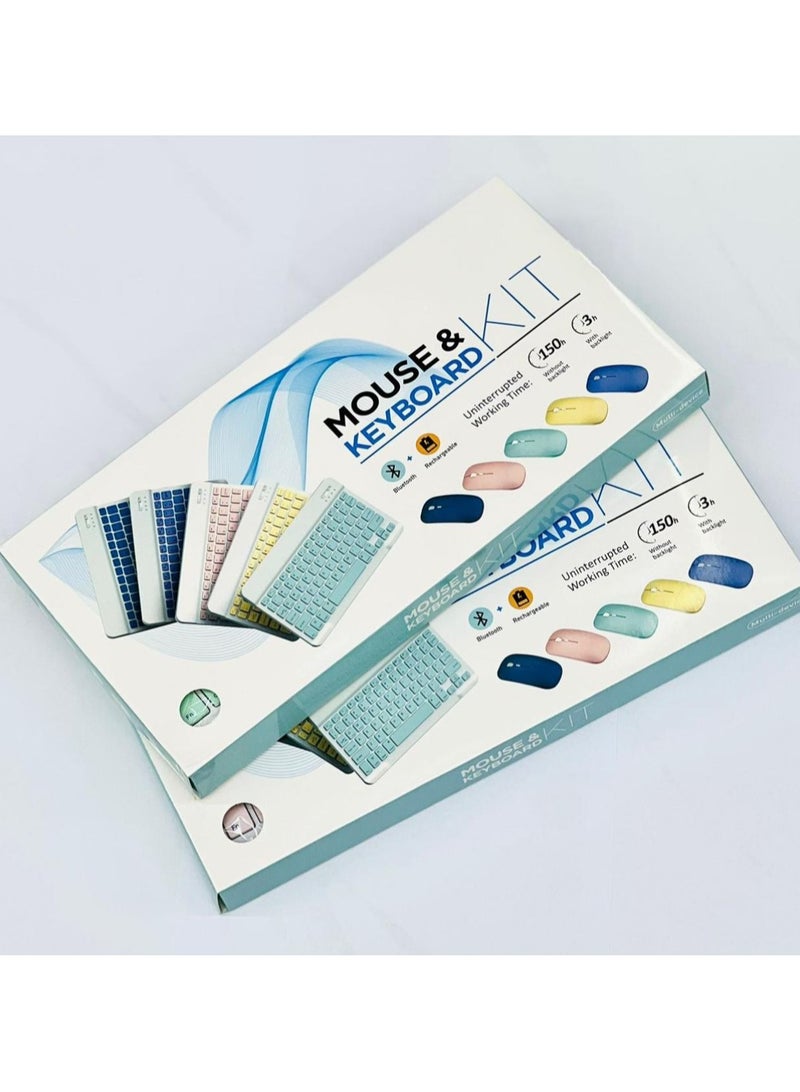 Rechargeable Wireless Keyboard and Mouse Kit(ASSORTED COLOR) – Multi-Device Compatible with iOS, Android, Windows – Quiet Scissor Switch Keys, Long Battery Life, Fast Charging – Ideal for Tablets, Laptops, and Smartphones - Image 3