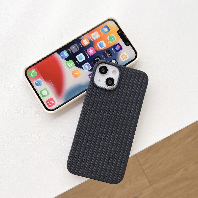 HuHa Protective Cover For iPhone 16 Pro Weave Texture TPU Phone Case(Black) - Image 3