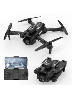 JS17 Color Light Obstacle Avoidance UAV HD Aerial Photography Folding Remote Control Aircraft Four-axis Aircraft-Color:S17-Black-[electric Tuning] HD Dual Camera + Five-side Obstacle Avoidance + Intelligent High-altitude Aerial Photography-Specifications:Second Electric Version