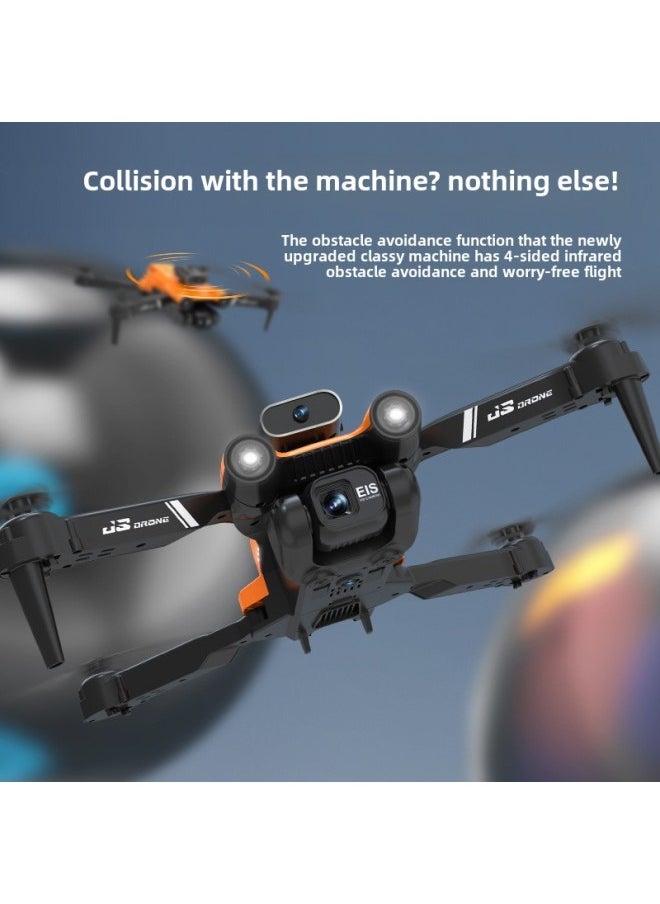 Generic - JS17 Color Light Obstacle Avoidance UAV HD Aerial Photography Folding Remote Control Aircraft Four-axis Aircraft-Color:S17-Black-[electric Tuning] HD Dual Camera + Five-side Obstacle Avoidance + Intelligent High-altitude Aerial Photography-Specifications:Second Electric Version - Image 1