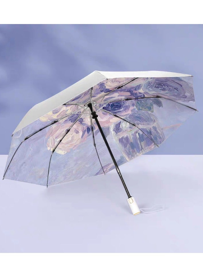 مظلة سفر صغيرة قابلة للطي - حماية من الشمس والمطر بعامل حماية من أشعة الشمس 50+، تصميم صغير ومدمج وخفيف الوزن يناسب الجيب أو الحقيبة - Image 2