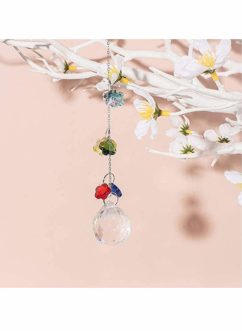 NIBEMINENT Crystal Flower Beads, 100pcs 14mm ertical Hole Multicolor Glass Beads for Jewelry Making Chandelier Parts, Earring, Bracelets, Necklaces,  - Image 3