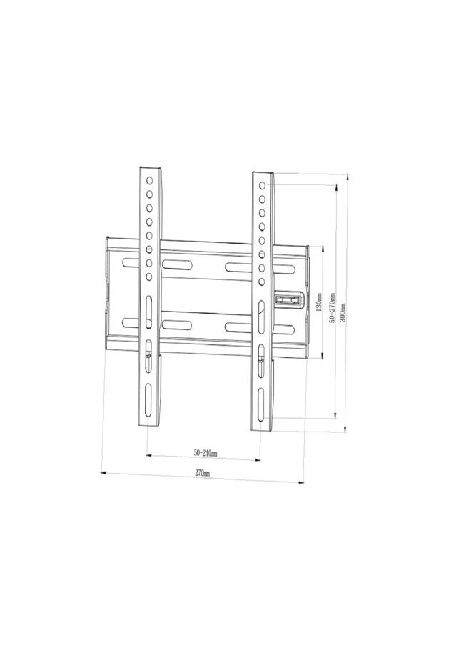 Skill Tech SH 41F Fixed TV Wall Mount Bracket for 22-43 Inch LED/LCD Screens, VESA 300x300, Slim 28mm Profile, Max Load 45kg – Black  - Image 2