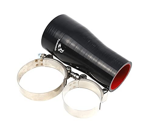 TenkeAuto 6 Length High Performance 4Ply Reinforced 2 to 275 ID Straight Reducer Silicone Hose Coupler With SS T Bolt Clamp 2275 BLACK - Image 1