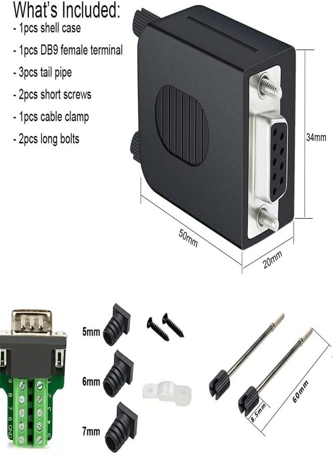 DTECH DB9 Breakout Connector RS232 Serial Adapter (DB9 Female + Long Bolts) - Image 3