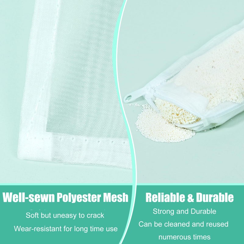 AQUANEAT Aquarium Filter Media Bags 15pcs Fish Tank Extra Fine 100 Micron Mesh Bags with Plastic Zipper for Activated Carbon (3" x 8") - Image 3