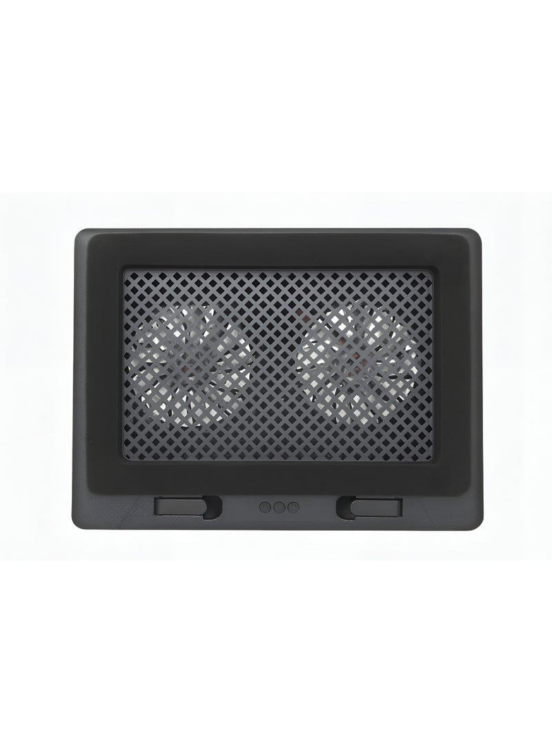 Crash C7000 Laptop Cooling Fan Base - 2 Large 14cm Fans - RGB Colorful Lighting - 7-Mode Stand - 2 USB Ports - Robust Design Compatible with Laptops Up to 17" - Image 2